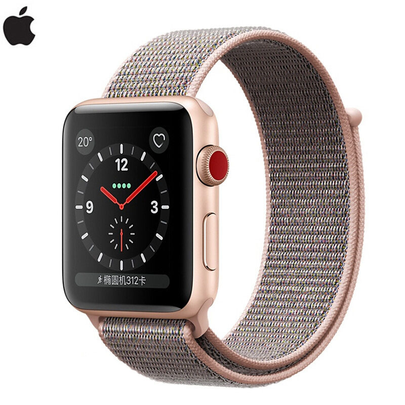 苹果 Apple Watch Series 3 S3 第三代智能穿戴金属50防水手表 金色(粉砂色)运动型+蜂窝网络4G 42mm