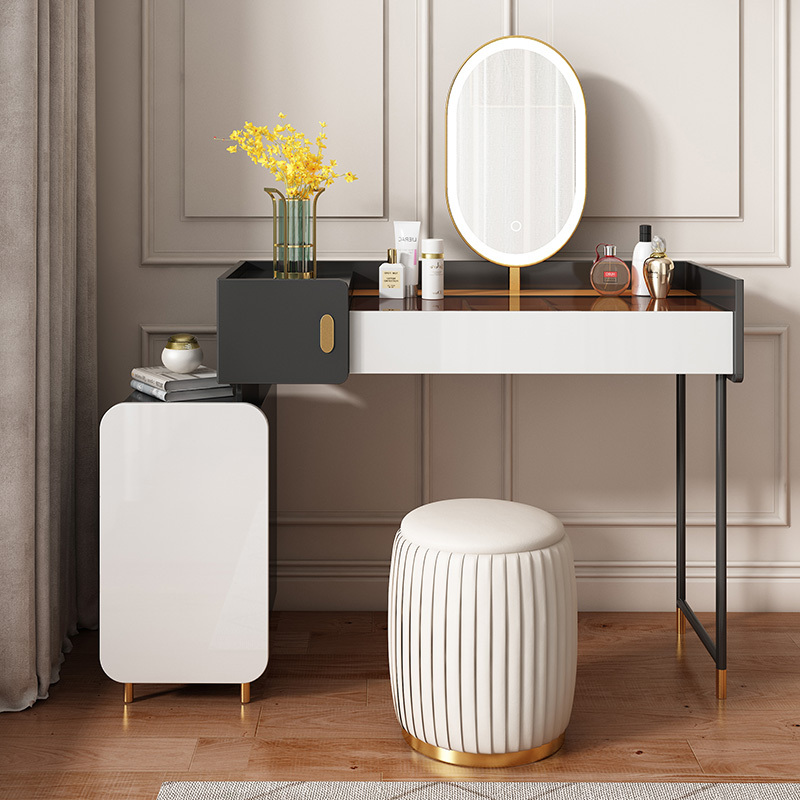 后现代梳妆台斗柜一体网红轻奢风格卧室闪电客收纳梳妆柜北欧简约化妆