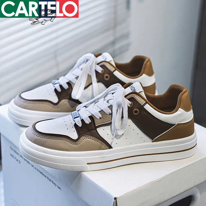 [线下专柜同款]卡帝乐鳄鱼(CARTELO)新款男士休闲鞋板鞋潮鞋小白鞋男鞋