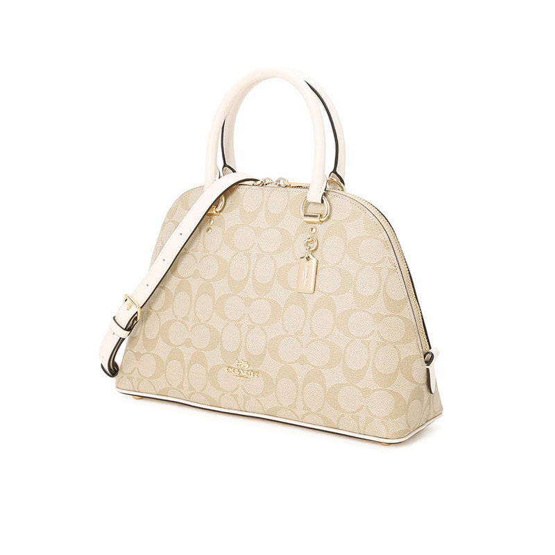 COACH 蔻驰 女包 SIERRA SATCHEL 贝壳包 单肩包 斜挎包 字母马车标织物F2558金扣