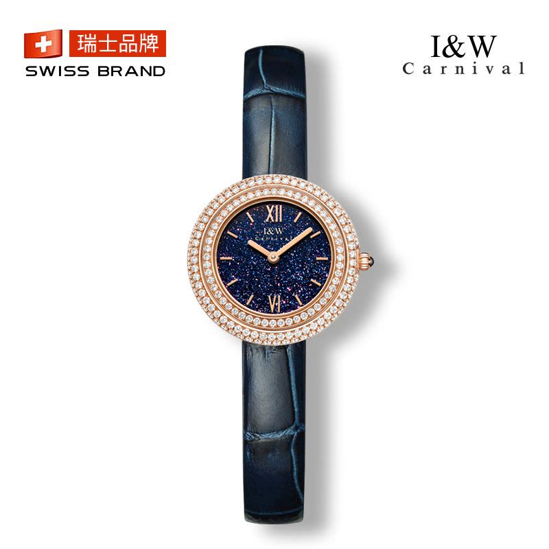 正品瑞士爱沃驰IW CARNIVAL手表进口石英表女士防水时尚轻奢镶钻女表品牌腕表气质INS风小绿表新款3008图片