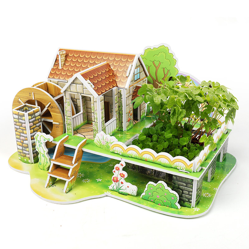 诺森正版3d立体拼图种植农场亲子小农庄女孩手工益智纸质模型拼装儿童