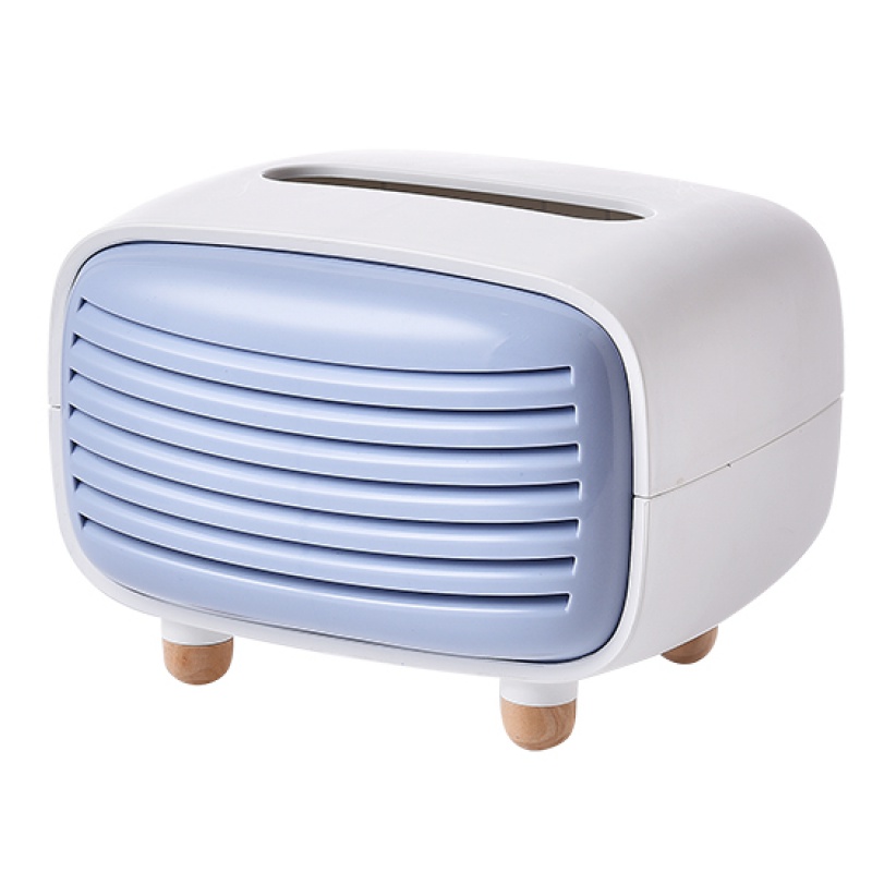 带竹炭包纸巾盒桌面除味抽纸盒 家用创意客厅餐巾纸收纳盒 雾霾蓝