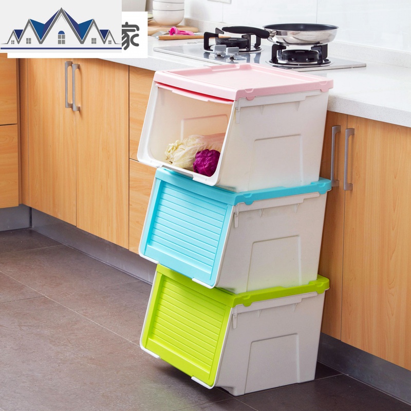 卧室大号塑料衣服整理箱装玩具零食的箱子客厅储物柜收纳盒_679高清大图