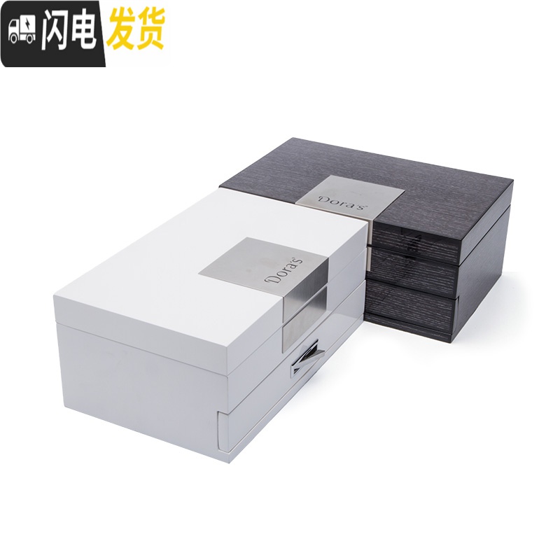 三维工匠钢琴漆首饰盒木质戒指盒公主欧式韩国实木绒布首饰品收纳盒高清大图