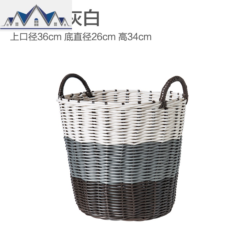 家用北欧编织脏衣篮 放脏衣衣物衣篮收纳桶浴室洗脏衣服收纳筐 三维工匠收纳篮高清大图