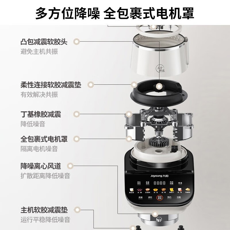 九阳破壁机家用多功能豆浆全自动加热料理机低音正品新款P557