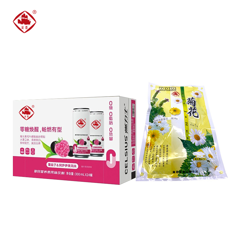 崟露桶装菊花桶装茶叶罐装运动气泡水礼盒六3650克盒高清大图