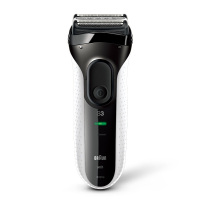 博朗(BRAUN)3040S电动剃须刀充电式三刀头刮胡刀全身水洗干湿两用5分钟闪充 白色