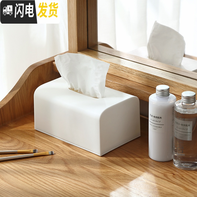 三维工匠纸巾盒抽纸盒日式创意家用客厅简约茶几多功能桌面遥控器收纳盒高清大图