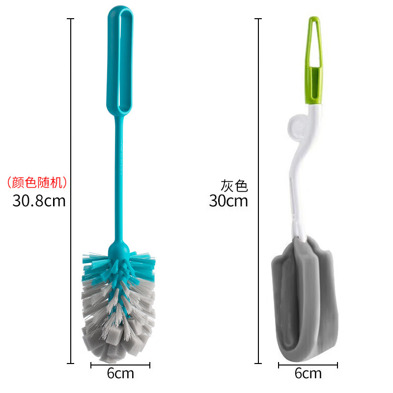 茶花(CHAHUA) 转动长柄杯刷2支奶瓶刷海绵洗刷杯子神器高清大图
