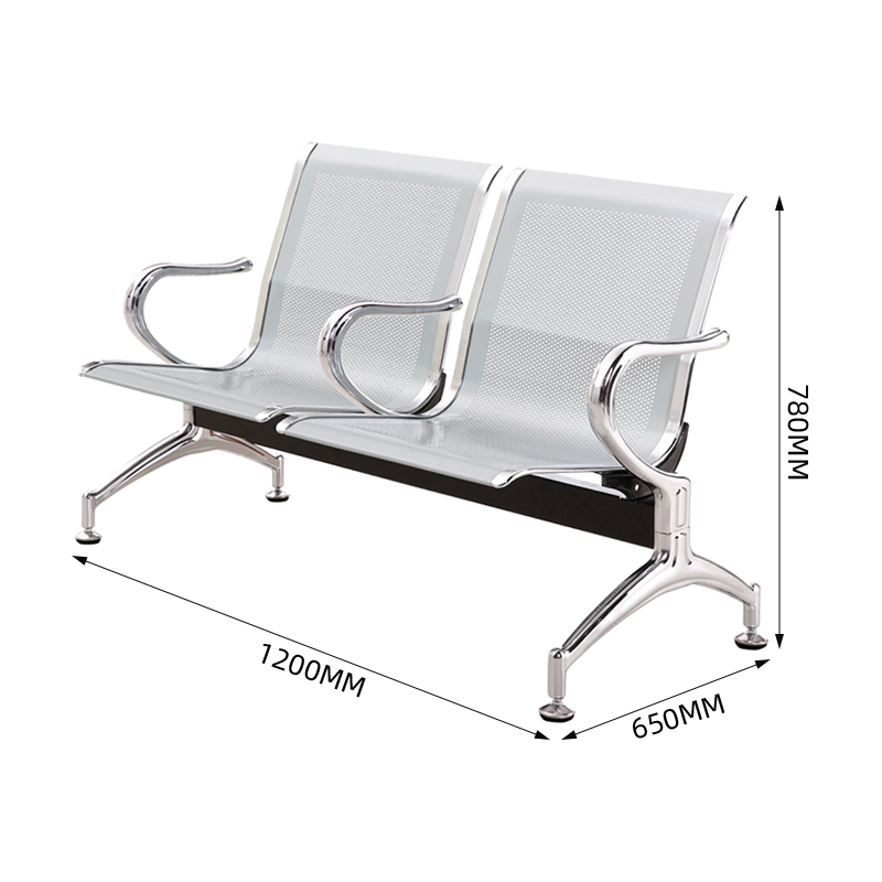 中豫鑫泽 ZYXZ5021029 连排椅机场椅公共座椅长椅等候椅 二人位银灰色高清大图