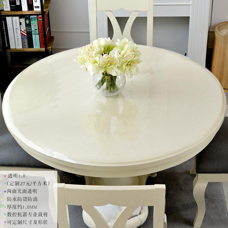 家柏饰(CORATED)酒店餐桌布圆形小大圆桌软玻璃桌布防水防烫防油免洗PVC台布桌垫 透明1.0 140cm圆