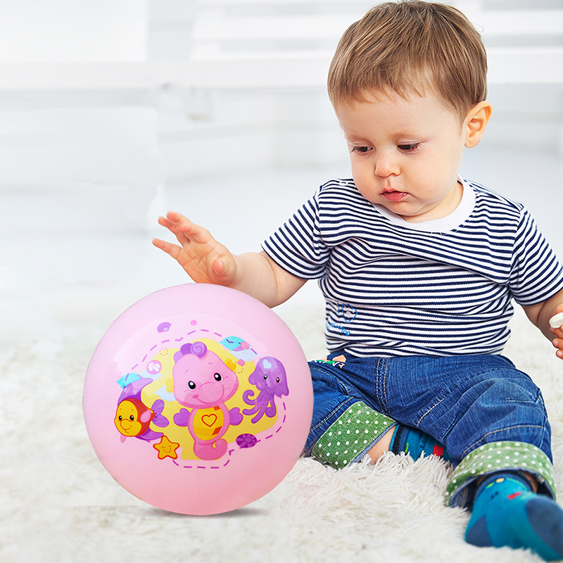 费雪(Fisher Price)儿童玩具球 宝宝小皮球小海马玩具充气拍拍球22cm(粉色含打气筒)F0915H2高清大图