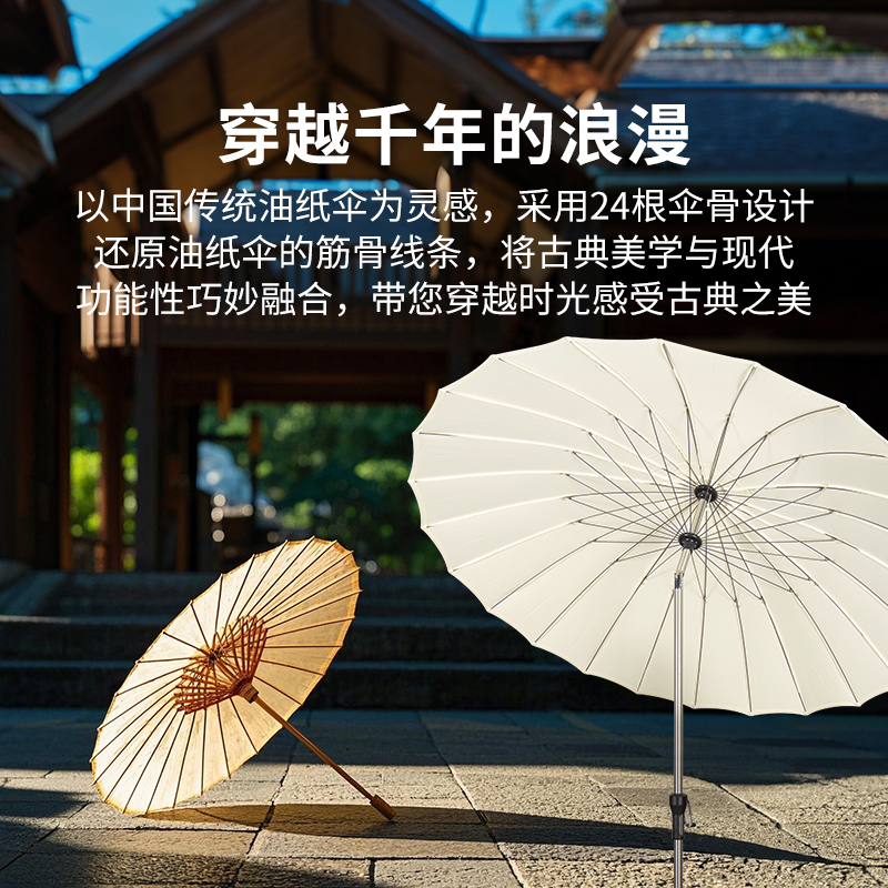 紫叶户外伞中柱伞室外太阳伞露营伞庭院休闲伞民宿花园阳台遮阳伞高清大图