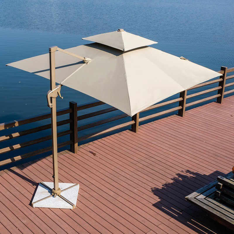 鑫金虎 土豪金户外遮阳伞庭院伞可调节大型罗马伞方形3.0m高清大图