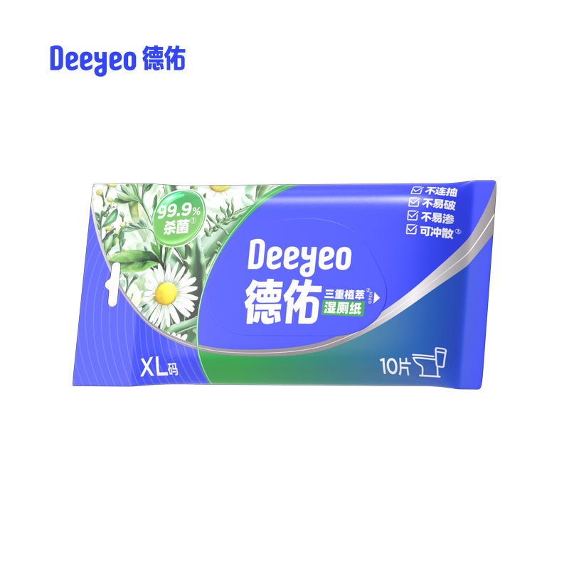 德祐(Deeyeo) 湿厕纸 三重植萃 10片×30包 箱