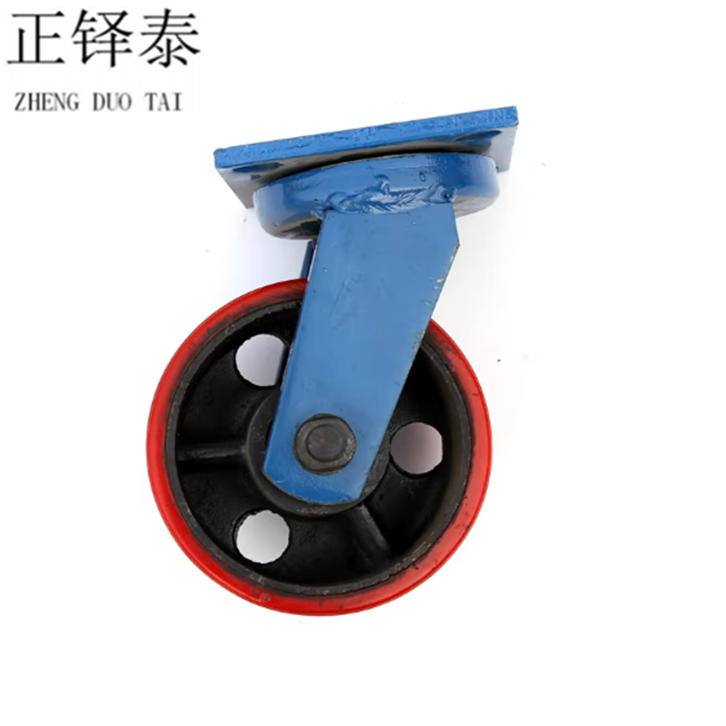 重型铁芯聚氨酯轮 万向轮8寸200mm高清大图