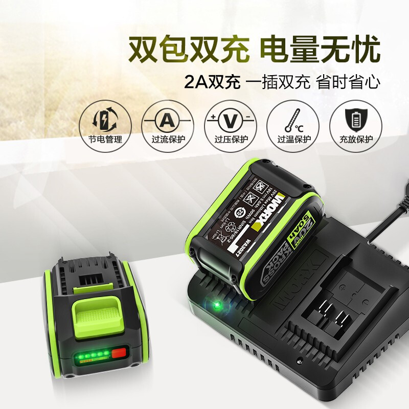威克士(WORX)20V 无刷140mm圆锯(4.0Ah,双电)