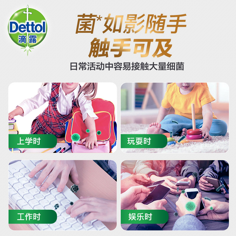 Dettol滴露健康抑菌洗手液滋润倍护500g深层清洁抑菌99.9%花果香温和护手不刺激高清大图
