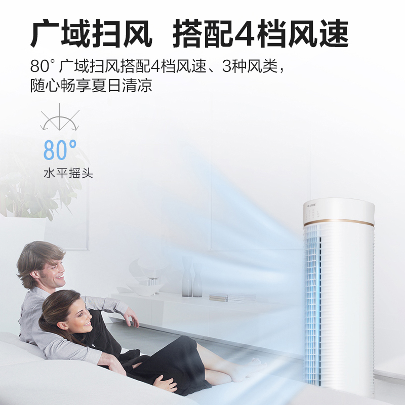 格力(GREE) 空调扇 家用冷风扇 制冷小空调扇客厅卧室节能遥控 办公移动水冷空调 白色 KS-0605Dg高清大图