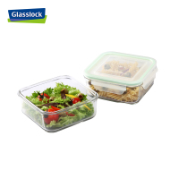 三光云彩(GLASSLOCK) 钢化耐热玻璃保鲜盒 饭盒韩国进口方形饭盒1180ml微波炉可用密封防漏大号收纳盒便当盒