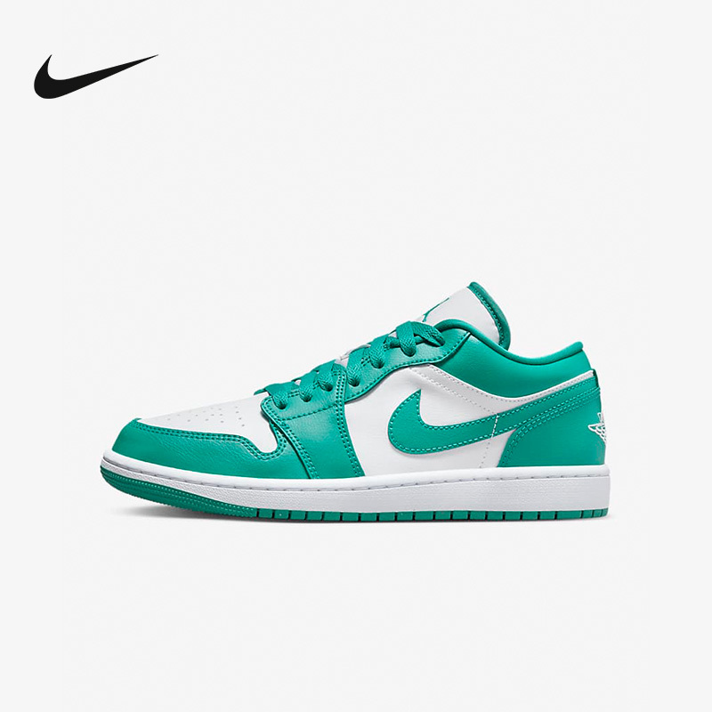 控价耐克女鞋airjordan1lowaj1白绿低帮复古板鞋潮dc0774132视频