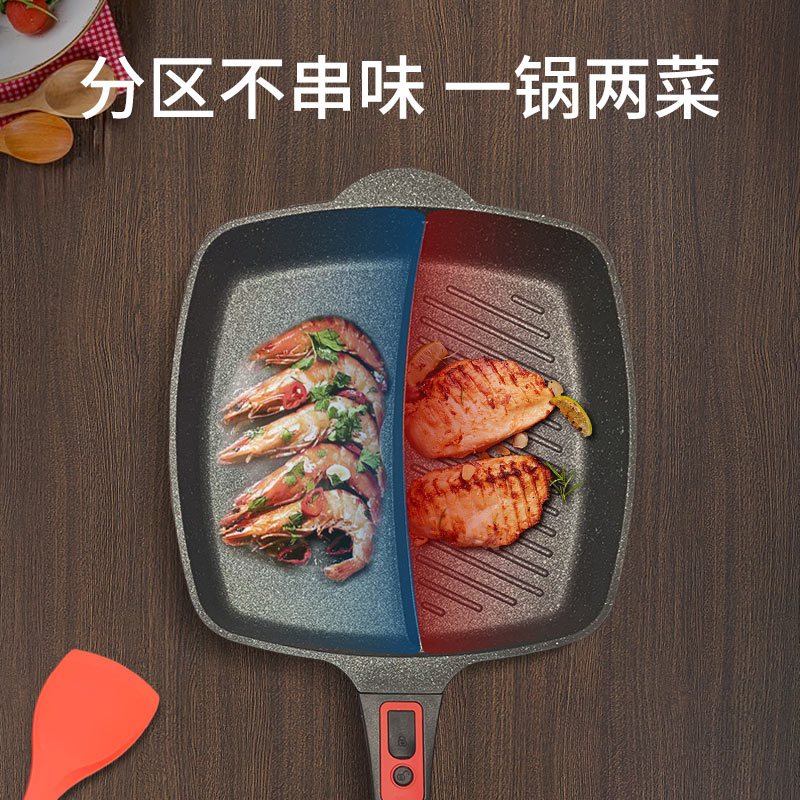 BRK煎锅德国埃尔朗根不粘锅煎锅B 麦饭石色不粘锅煎锅平底锅28cm 煎盘烤箱烘烤多用烹饪用具煎蛋饼煎牛排 手柄自由拆卸