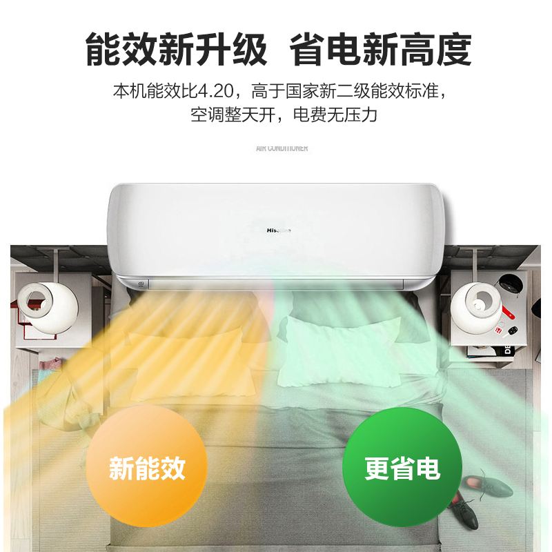 海信(hisense) 2匹 净呼吸 变频 大风量 家用空调 自清洁 挂机KFR-50GW/A8D860N-A2