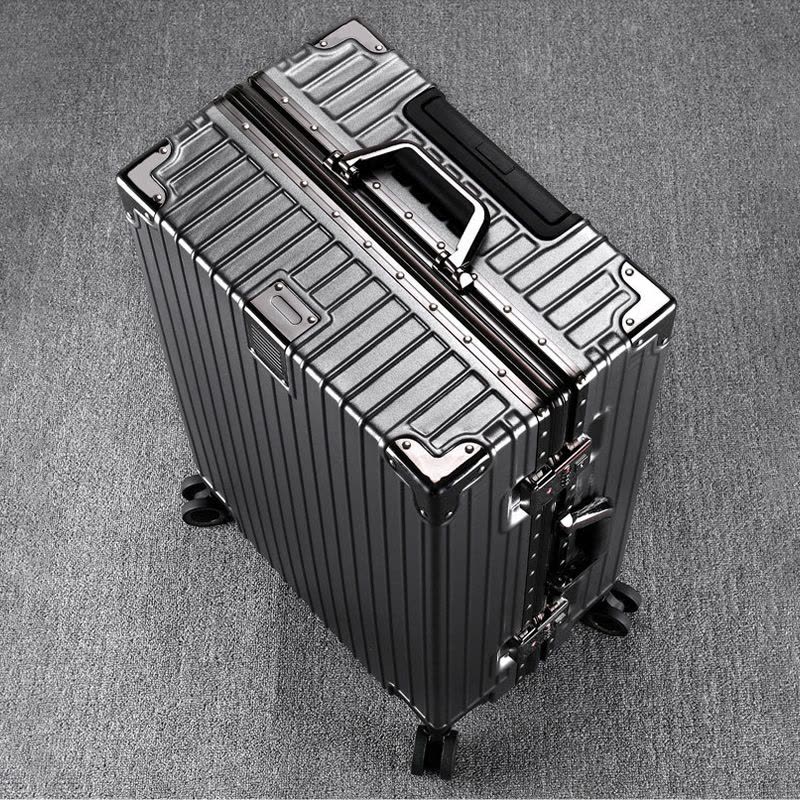 心梦同行大容量拉杆箱网红行李箱万向轮铝框箱抗摔密码箱旅行箱 黑色28寸 0264/个图片