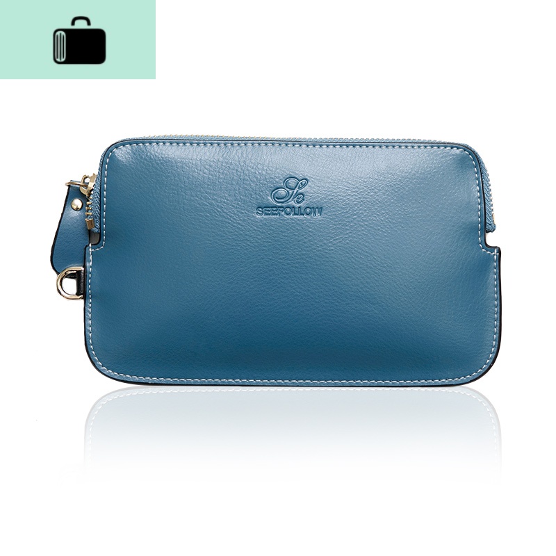 手拿包新款钱包女皮拉链零钱包牛皮硬币包简约多功能钱夹NEW LAKE高清大图