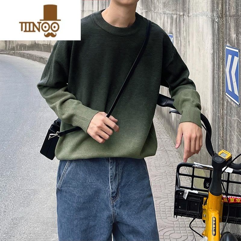 YANXU陈智文新款毛衣2023男套头加厚线衣针织衫加绒冬款打底毛衫图片