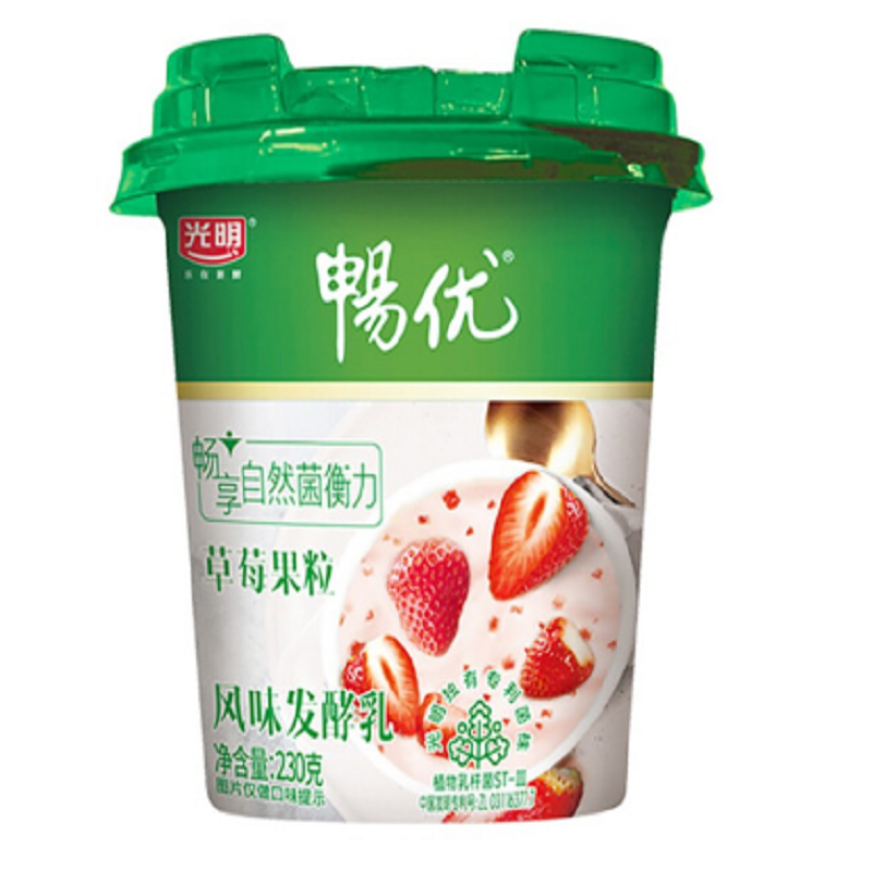 光明畅优果粒酸牛奶芦荟+ 黄桃230g