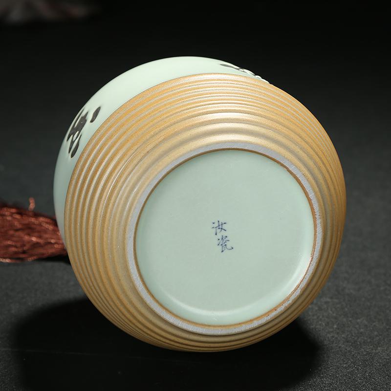 美帮汇汝窑茶叶罐 开片茶叶罐 陶瓷大号茶叶罐子 茶叶桶 普洱茶罐高清大图