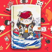 zippo打火机正品 七夕情人节 美国原装 哑漆彩印福气猫年年有鱼 个性礼物送礼 动物系列 铜 花色 可爱 日韩风