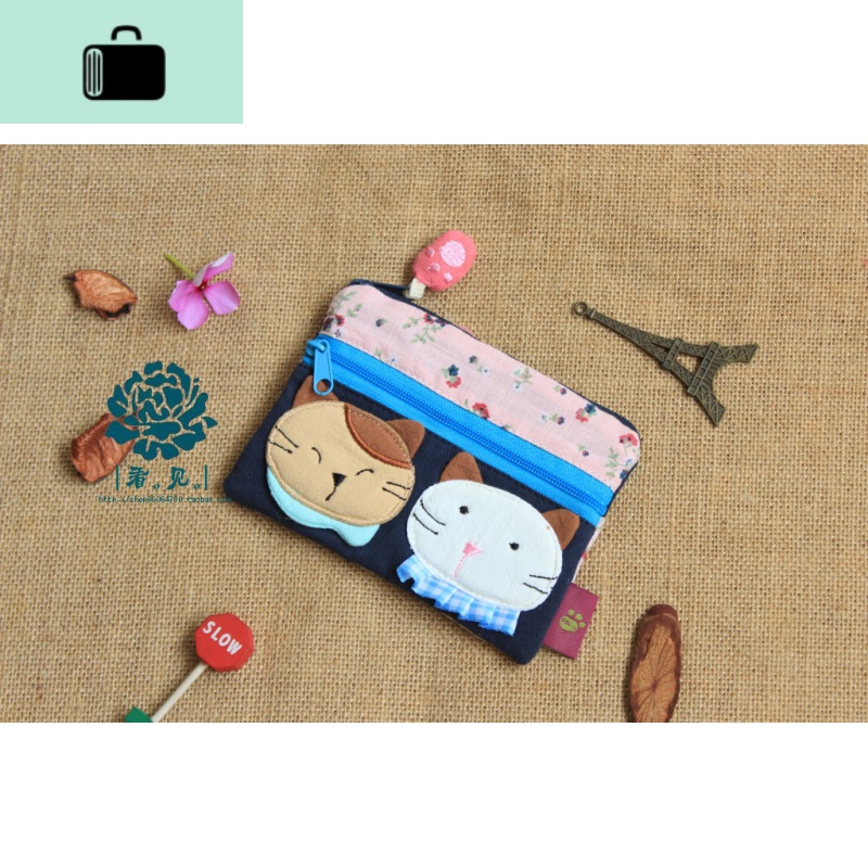 布艺女生卡通可爱小包杂物零钱包韩版迷你硬币收纳袋钥匙包多拉链NEW LAKE高清大图
