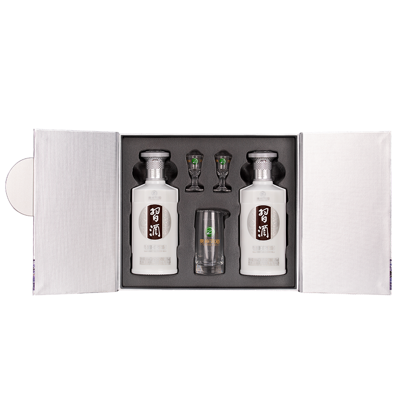 习酒第三代银质礼盒装 53度500ml*2瓶 礼盒装*2(含酒具) 4瓶装