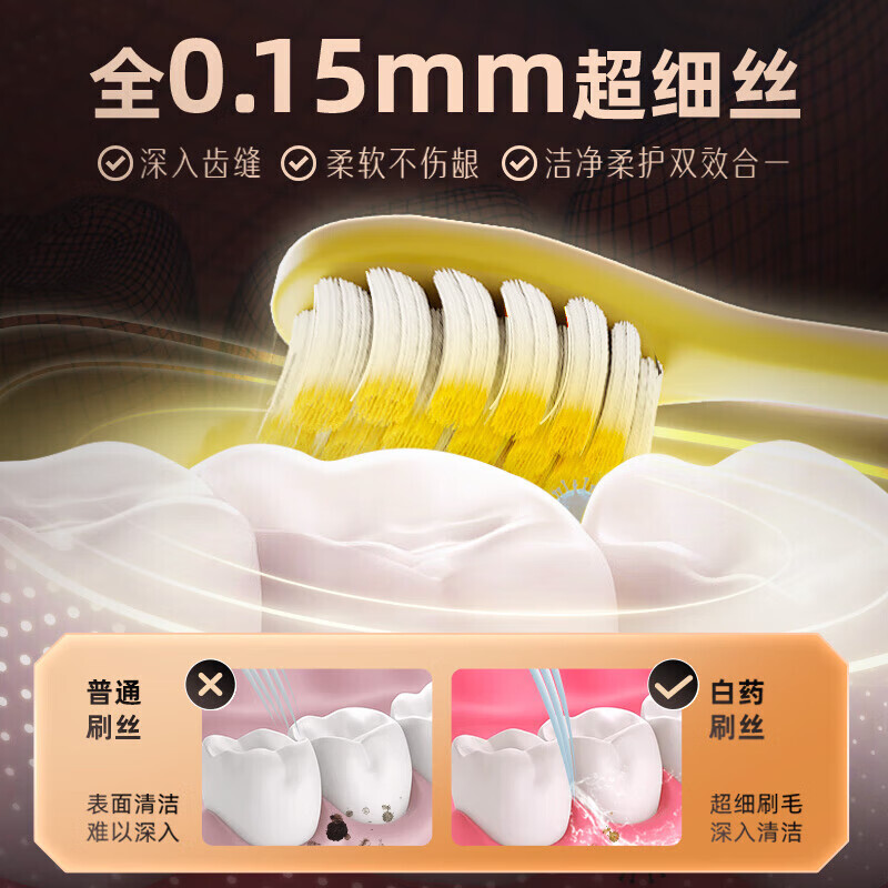 云南白药金口健 密羽金刷牙刷(双支)高清大图
