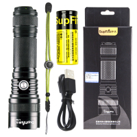 SupFire神火L168强光手电筒双重开关26650电池CREE LED防水抗摔战术手电