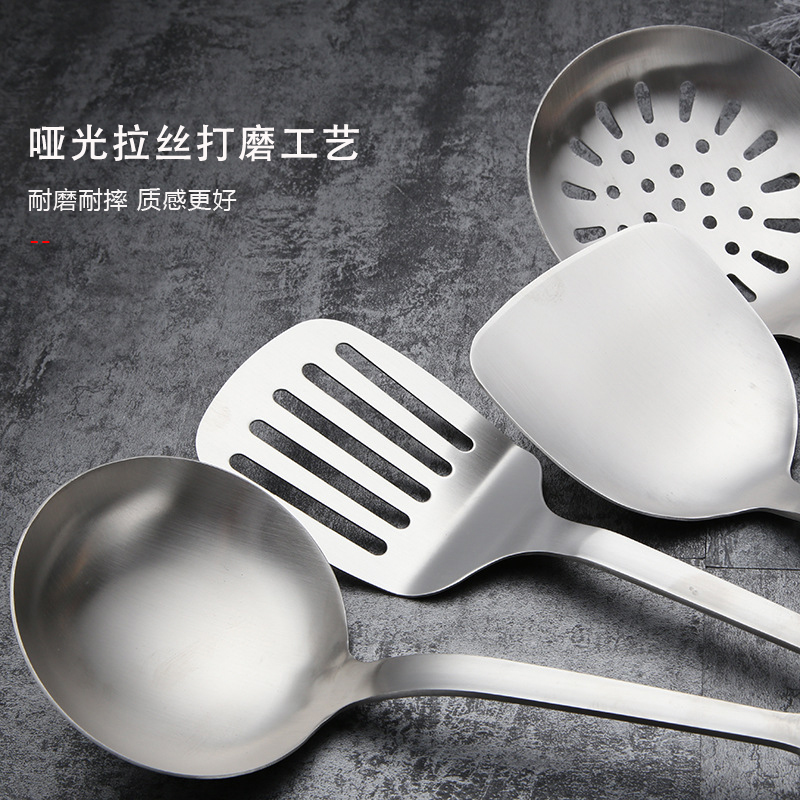 栢士德BYSTON奥氏体型不锈钢炊具四件套 BST-051A 汤勺+漏勺+平铲+铲子高清大图