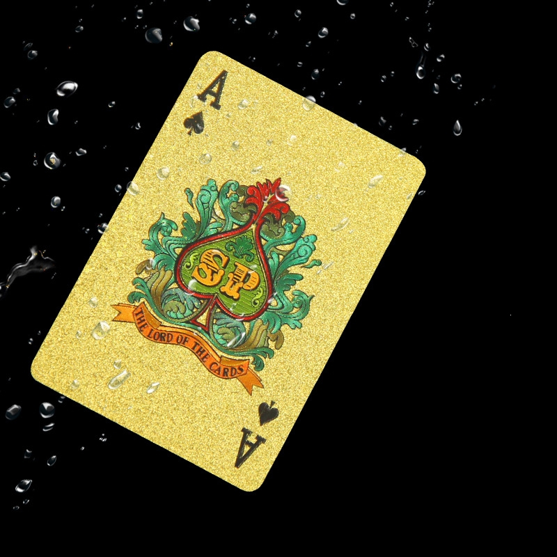 扑克牌闪电客pvc塑料扑克防水可水洗黄金色朴克土豪金金属创意加厚