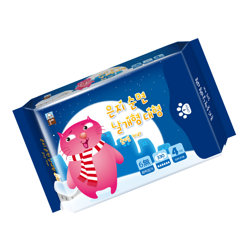 恩芝 猫小菲6無纤薄加长夜用卫生巾(330mm/4p)高清大图
