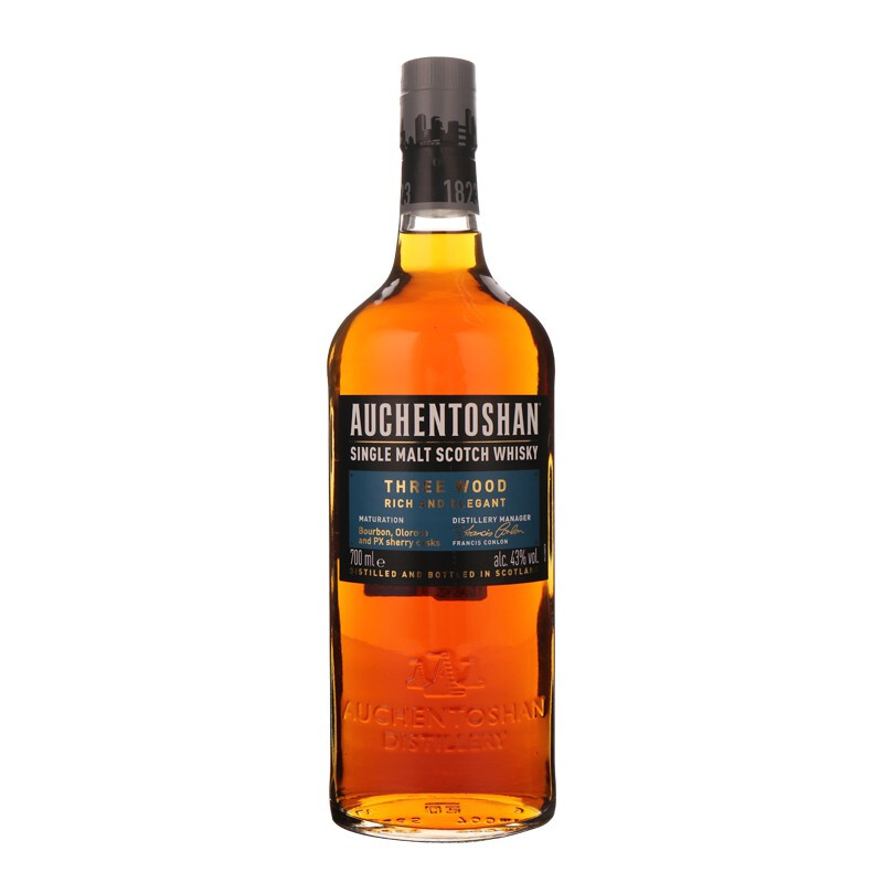 (auchentoshan)欧肯特轩三桶单一麦芽苏格兰威士忌*700ml