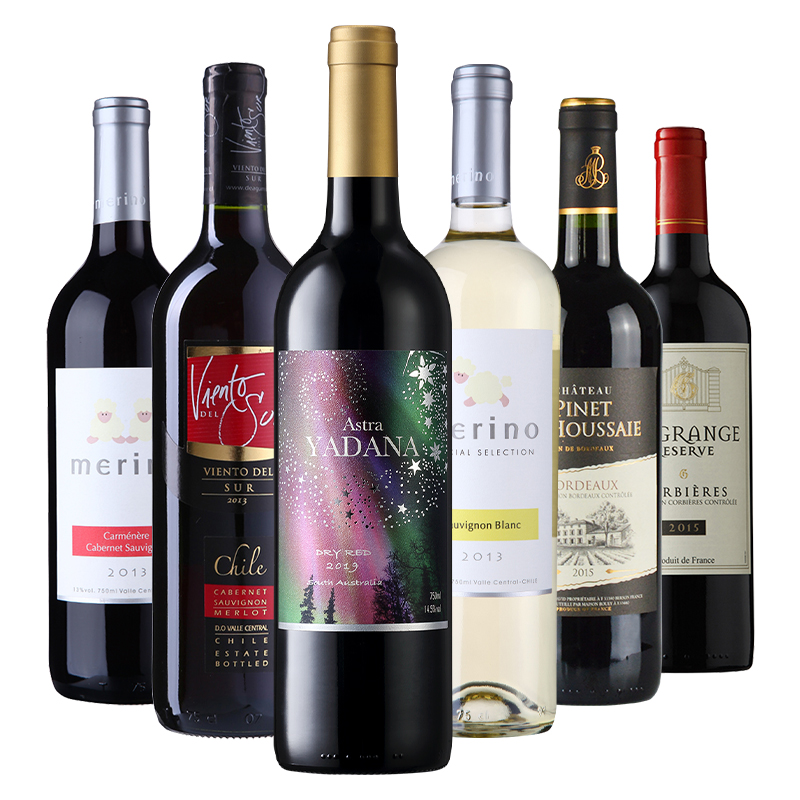 智利进口红酒 美丽羊·6款原装进口葡萄酒整箱组合装 750ml*6瓶