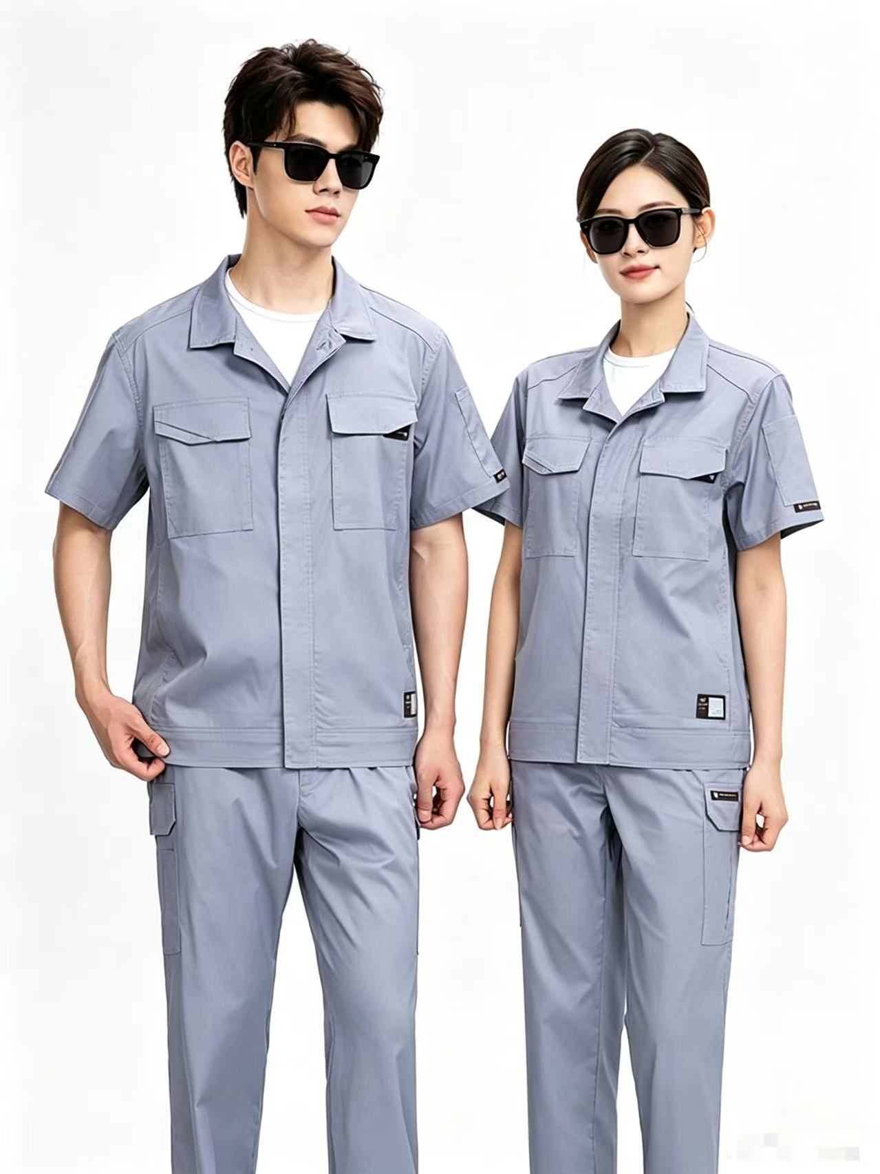 路安保夏季短袖工作服SYX261薄款耐磨工装套高清大图