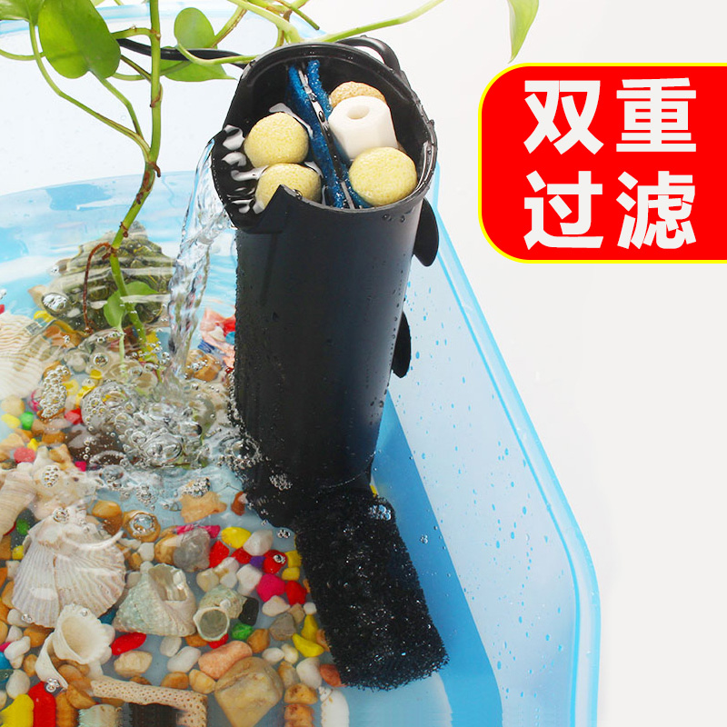 乌龟缸低水位过滤器龟缸吸粪除便净水养龟浅水免换水过滤泵高清大图