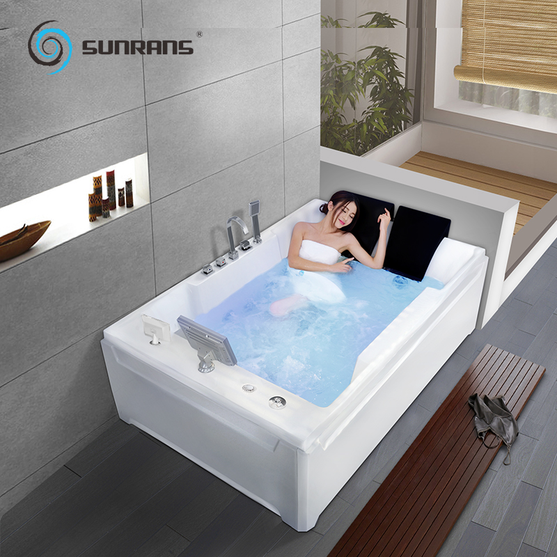 尚雷仕双人浴缸家用冲浪按摩浴缸嵌入式成人恒温加热情侣大浴盆视频
