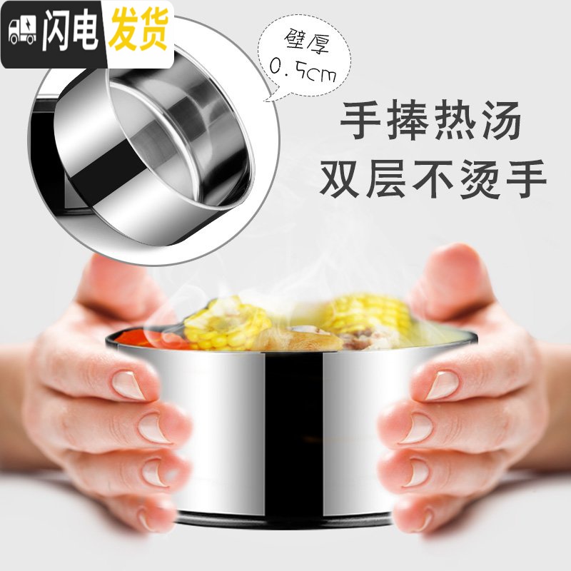 三维工匠大容量多层不锈钢饭盒五层保温饭盒桶四层餐盒分格超大便当盒提锅 18公分5层装(饭+菜)5-7人高清大图