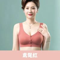 妈妈夏季冰丝内衣女聚拢防下垂上托文胸女士薄款中老年人胸罩 XL【高品质】120-140斤 鸢尾红【单件体验装】
