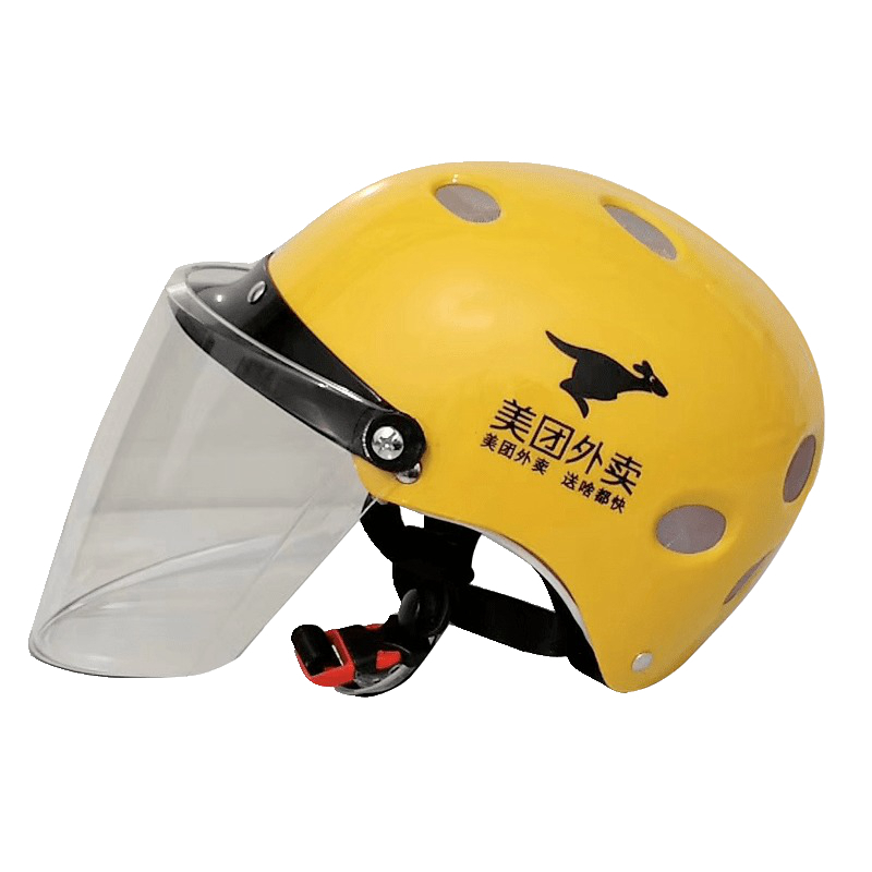 头盔美团外卖头盔夏季骑行盔美团骑手装备骑行头盔美团帽子